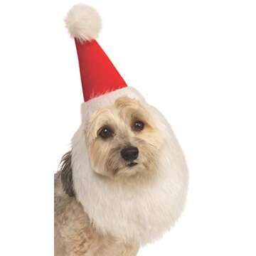 Rubie's Christmas Collection Santa Claus Hat and Beard for Pets, Small to Medium