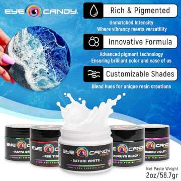 Eye Candy White Resin Pigment Paste "Satori White" (3 oz) | Create Cells and Lacing | Epoxy, Resin Art Paste | Opaque Tint | Highly Pigmented