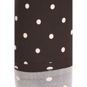 Leggings Depot High Waisted Plaid & Wild Print Leggings for Women-Full Length-R885, Polka Dots, One Size