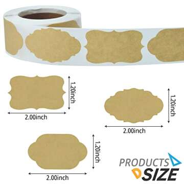 300 Pcs Gift Tags for Christmas, Name Labels Stickers, Kraft Labels, DIY Blank Stickers Labels for H...