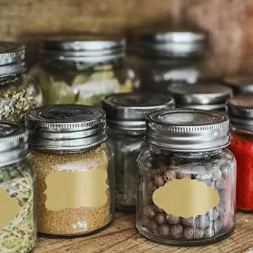 300 Pcs Gift Tags for Christmas, Name Labels Stickers, Kraft Labels, DIY Blank Stickers Labels for Handmade Decorative, Mason, Scrapbook Accessories, Jam Jars(B)