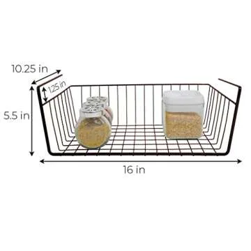 Smart Design Undershelf Storage Basket for Kitchen Organization