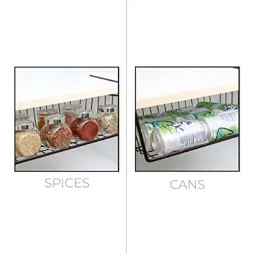 Smart Design Undershelf Storage Basket for Kitchen Organization