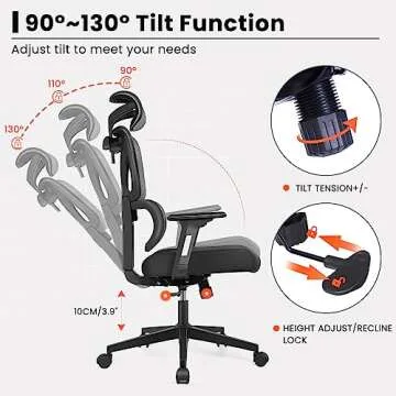 Razzor Ergonomic Office Chair with Adjustable Support