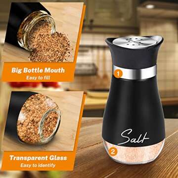 Salt and Pepper Shakers Set for Kitchen and Outdoor Use