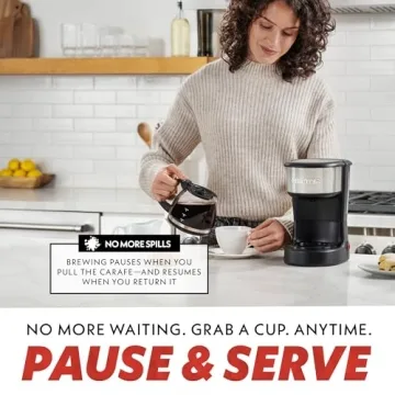 Gourmia 5-Cup One-Touch Drip Coffee Maker for Compact Spaces