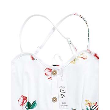 KILIG Women's Summer Casual Sundress Spaghetti Strap Button Dress with Pocket