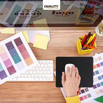Quality Selection Mouse Pad Non-Slip Rubber Base Computer Black Mousepad, Superb Tracking Accuracy and Smooth Surface Mouse Control, Mouse Pads for Desk Office, Home & Gaming 7.75 X 9.25 in, No Logos