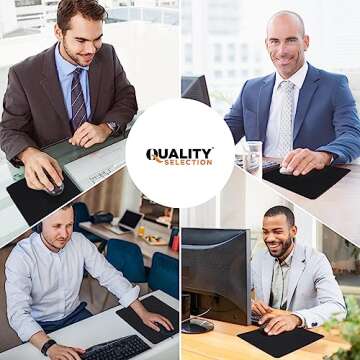 Quality Selection Mouse Pad Non-Slip Rubber Base Computer Black Mousepad, Superb Tracking Accuracy and Smooth Surface Mouse Control, Mouse Pads for Desk Office, Home & Gaming 7.75 X 9.25 in, No Logos