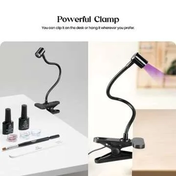 Beetles UV Nail Lamp for Gel Nails Mini LED Nail Light with Clamp for Manicure Dryer Curing Lamp Salon DIY at Home