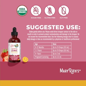 MaryRuth Organics Strawberry Lemon Ionic Zinc for Immune Support
