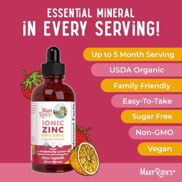 MaryRuth Organics Strawberry Lemon Ionic Zinc for Immune Support