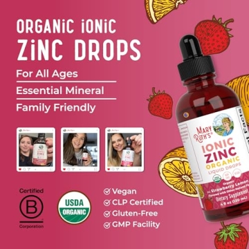 MaryRuth Organics Strawberry Lemon Ionic Zinc for Immune Support