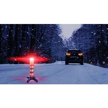 Heliar Early Warning LED Road Flares, Alternative to Roadside Safety Triangle, High Reflective, Far Visible, 2 Pack Kit with Storage Case (Amber)