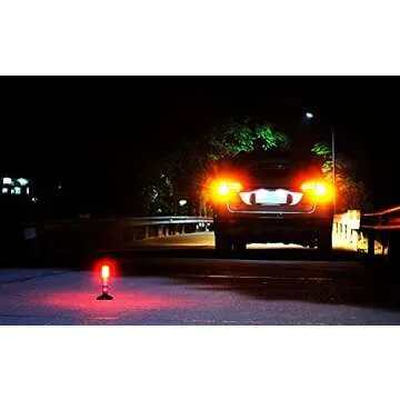 Heliar Early Warning LED Road Flares, Alternative to Roadside Safety Triangle, High Reflective, Far Visible, 2 Pack Kit with Storage Case (Amber)