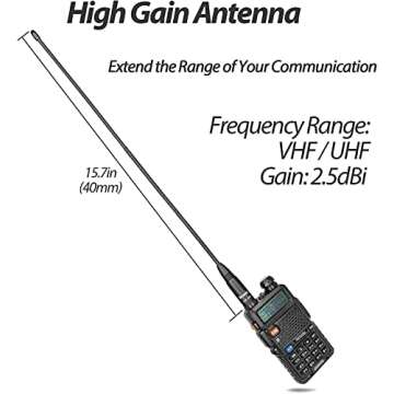 Ham Radio UV-5R Pro 8W Dual Band Two Way Radio with Handheld Speaker Mic and Antenna 2Pack and Programming Cable