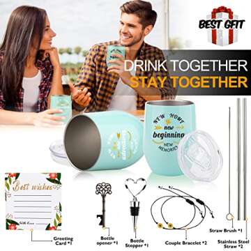 Geelfland House Warming Gifts New Home - Housewarming Gifts for New House - Newlywed Couple Gifts Basket for Friends Family Neighbor Clients (Green)