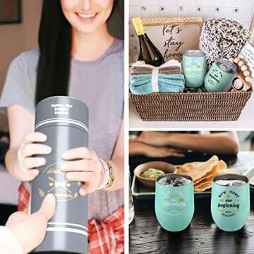 Geelfland House Warming Gifts New Home - Housewarming Gifts for New House - Newlywed Couple Gifts Basket for Friends Family Neighbor Clients (Green)