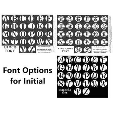 PK Décor Initial Decor for Wall, Metal ACM Initial Sign for Home, 24 inch Script Font, Weatherproof Outdoor Decor, Single Letter Circle Monogram Wreath, QUICK