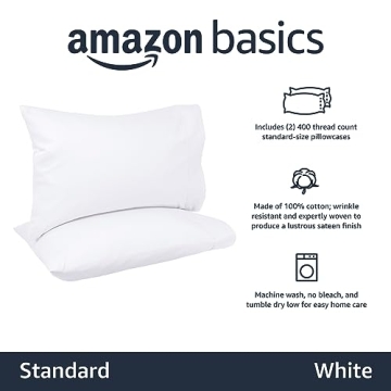 Amazon Basics 400 Thread Count Cotton Pillow Cases Set