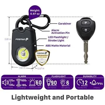 Fosmon Personal Alarm Keychain Safety Device 125dB