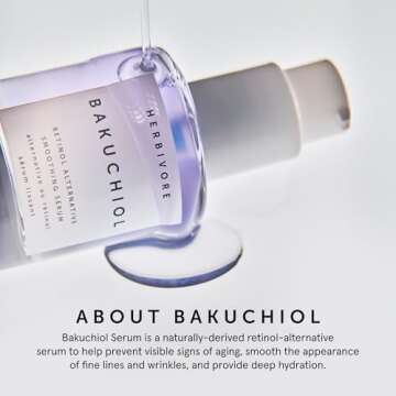 HERBIVORE Bakuchiol Retinol Alternative Face Serum REGULAR STRENGTH - Bakuchiol + Peptides, Smooths Skin, Reduces Fine Lines & Wrinkles, Plant-based, Vegan, Cruelty-free, 30mL / 1 oz