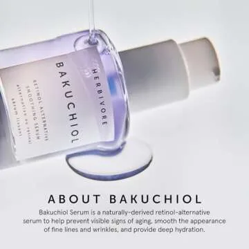 HERBIVORE Bakuchiol Retinol Alternative Face Serum REGULAR STRENGTH - Bakuchiol + Peptides, Smooths Skin, Reduces Fine Lines & Wrinkles, Plant-based, Vegan, Cruelty-free, 30mL / 1 oz