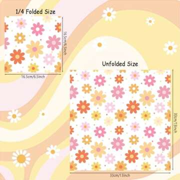 60 PCS Daisy Paper Napkins Groovy Daisy Boho Dinner Napkins Disposable Daisy Flower Decorative Party...
