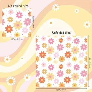 60 PCS Daisy Paper Napkins Groovy Daisy Boho Dinner Napkins Disposable Daisy Flower Decorative Party...