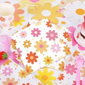 60 PCS Daisy Paper Napkins for Vibrant Party Decor