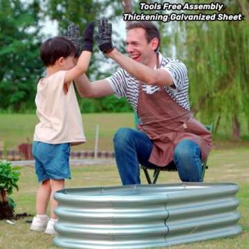 Gartist 2Pcs Raised Garden Bed - Heavy Duty Galvanized Planter for Outdoor Gardening, Easy Assembly