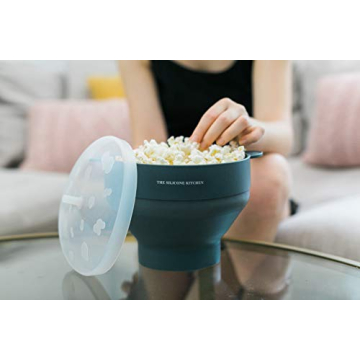 Silicone Microwave Popcorn Maker with Collapsible Design