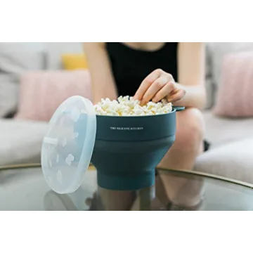 Silicone Microwave Popcorn Maker with Collapsible Design