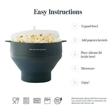 Silicone Microwave Popcorn Maker with Collapsible Design