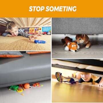 Apocalis Transparent Toy Blocker for Under Furniture, Under Couch Blocker (3.2" H 16" L)，8 Pack Bed Blockers for Under Bed