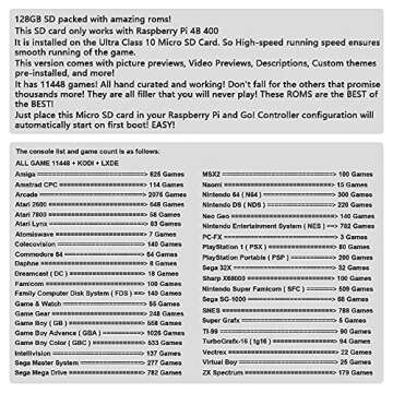 BeiErMei Raspberry Pi 4B 400 Game System with 128GB and 11000+ Preloaded Games