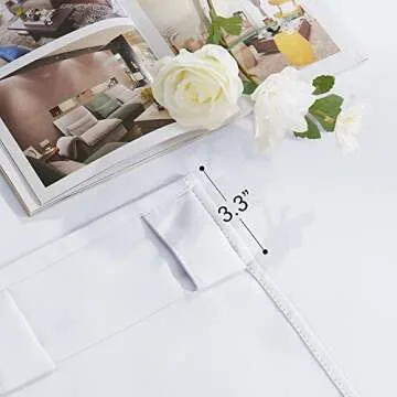 PONY DANCE White Window Curtains - Short Drapes Light Block Drapes with Back Tabs & Rod Pocket Design Thermal Insulated Panels for Decoration, 52 W x 45 L, Pure White, 2 Pieces