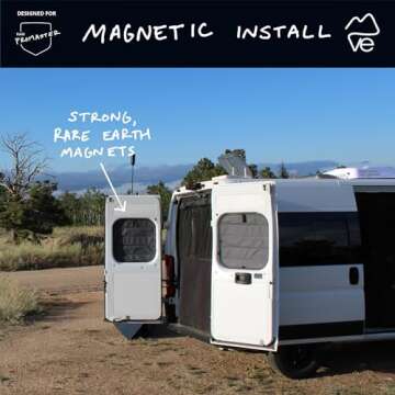 VanEssential Insulated Blackout Rear Door Window Covers Designed for RAM Promaster Bare Metal Window...