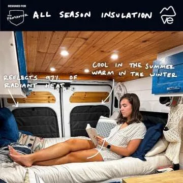 VanEssential Insulated Blackout Rear Door Window Covers Designed for RAM Promaster Bare Metal Window Frame Van Years 2014 to Current Model (Pair) - Cool Gray