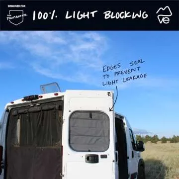 VanEssential Insulated Blackout Rear Door Window Covers Designed for RAM Promaster Bare Metal Window Frame Van Years 2014 to Current Model (Pair) - Cool Gray