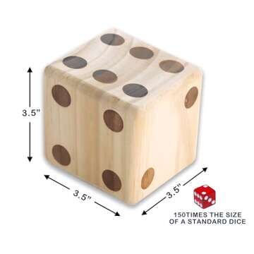 Giant Wooden Yard Dice, Outdoor Games Set of 6 with Two Games Party Lawn Games