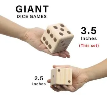 Giant Wooden Yard Dice, Outdoor Games Set of 6 with Two Games Party Lawn Games