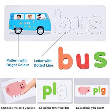 Varbertos ABC Speak and Spell Educational Toys, Toddler Sight Word Games Preschool Learning Toys for Kids, Word Party Matching Letter Game for Toddlers, Birthday Gifts for 3 4 5 6 Years Old