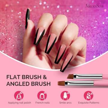 MelodySusie Nail Art Brushes Set - 6PCS Professional Design Tools