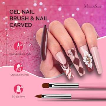 MelodySusie 6PCS Nail Art Brushes Set for Stunning Designs