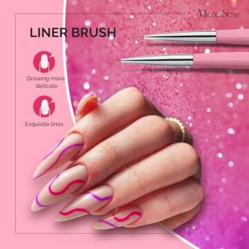 MelodySusie 6PCS Nail Art Brushes Set for Stunning Designs