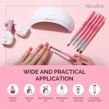 MelodySusie 6PCS Nail Art Brushes Set for Stunning Designs
