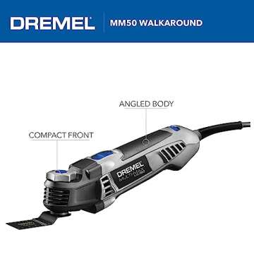 Dremel Multi-Max MM50-01 Oscillating Multi-Tool Kit with 30 Accessories and Storage Bag – 5.0 Amp Oscillating Tool with Variable Speed and Tool-Less Accessory Changes