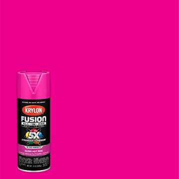 Krylon Fusion All-In-One Adhesive Spray Paint for Indoor/Outdoor Use, 12 oz, Hot Pink