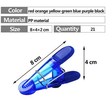 21 Pieces Magnetic Bag Clips Multi-Purpose Clips Colored Magnet Clips for Close Bags Hang Documents Supplies